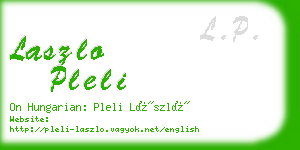 laszlo pleli business card